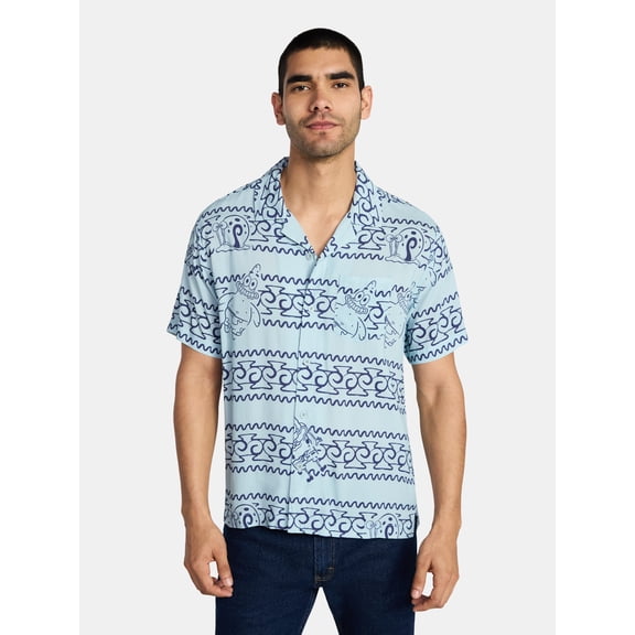 SpongeBob SquarePants, Men's & Big Men's Graphic Button-Up Shirt, Sizes XS-3XL