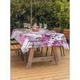 thumbnail image 3 of Outdoor Tablecloth with Umbrella Hole for Patio/Picnic/Party/Camping, Spring Floral Waterproof Table Cloth Rectangle Table Cover Washable, Pink Onion Dandelion Flowers Botanical (52"x 70"), 3 of 8