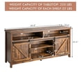 thumbnail image 3 of Topcobe 59" Sliding Barn Door TV Stand with Adjustable Shelves for TVs up to 65", Modern TV Stands, Entertainment Center with Storage, TV Furniture for Living Room, Coffee, 3 of 8