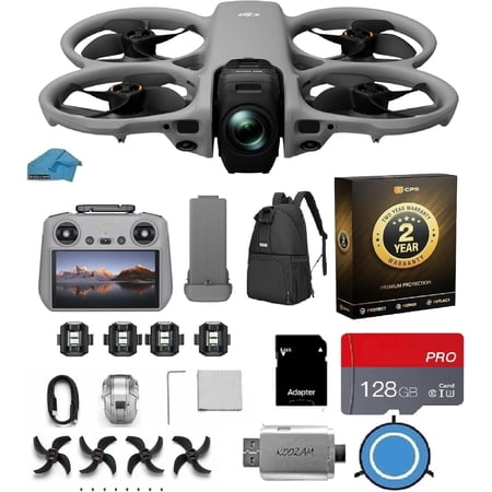 DJI Avata 360 FPV Drone with Camera, RC 2 Controller (Built-In Screen), 360° Immersive Flight Drone with Propeller Guard, 128GB microSD Card, 2-Year Warranty, Pilot Kit