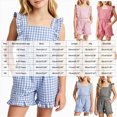 thumbnail image 3 of Girls Striped Romper Overall With Ruffle Trim Fashion Crewneck Playsuit For Summer With Pockets Jumpsuits Cute One-Pieces 2T 3T 4T 5T 6T 7T 8T 9T 10T Girls Outfits,Yellow,13-14 Years, 3 of 5