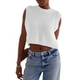 thumbnail image 5 of Gupgi Women Knit Tank Top Sleeveless Backless Sweater Solid Color Tie Back Vest, 5 of 5