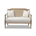 thumbnail image 2 of Baxton Studio Clemence French Provincial Ivory Fabric Upholstered Whitewashed Wood Loveseat, 2 of 5