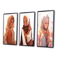 thumbnail image 3 of Designart "Lovely Muslim Princess Portrait VI" Religious Woman Framed Wall Art Set Of 3 - Brown Glam Frame Gallery Wall Set For Home Decor, 3 of 6