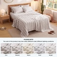 thumbnail image 3 of U by Bedsure Striped Queen Sheets Set, 4 Piece 16" Deep Pockets Soft Prewashed Microfiber Jacquard Bed Sheets, Beige, 3 of 9