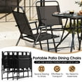 thumbnail image 6 of Costway 6 PCS Patio Dining Set Folding Chairs Glass Table Umbrella Garden Grey + Black, 6 of 11