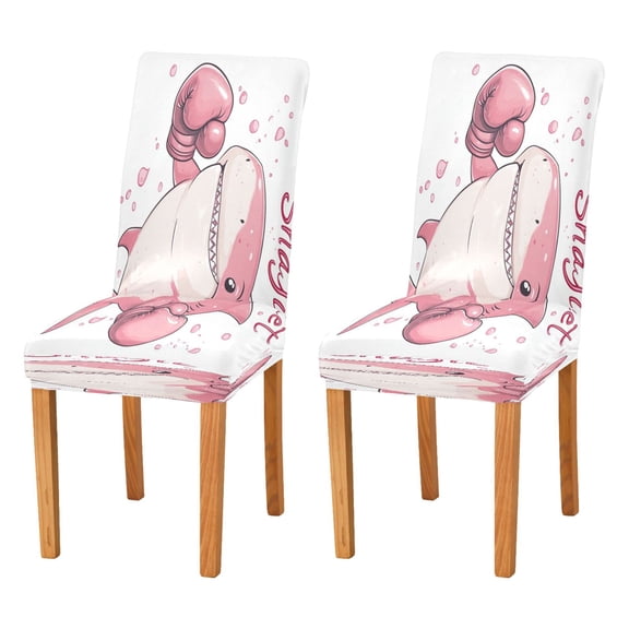 BZSMCE Chairs Slipcovers Dining Chair Covers Pugilism Cute Sharks Creative Pattern