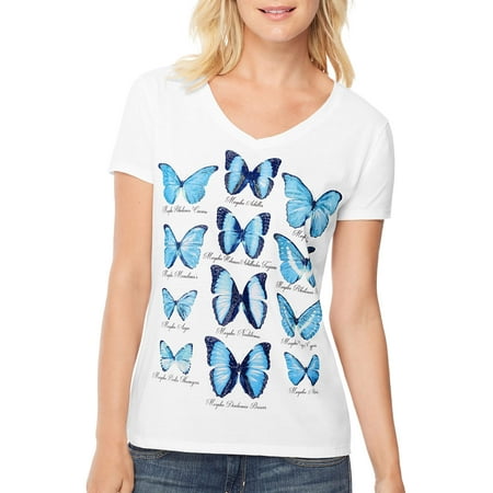 Women's Short-Sleeve V-Neck Graphic T-Shirt (Best Women's Wholesale Clothing)