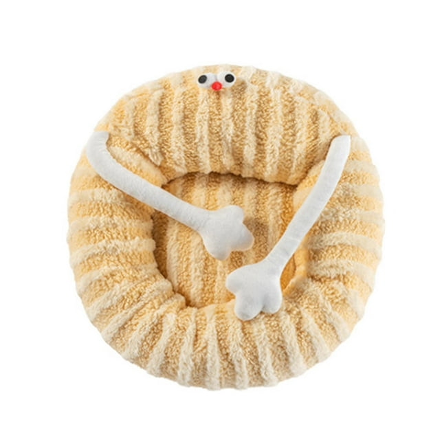 Cama nido suave para mascotas, impermeable, para otoño e invierno, colchón para dormir de 50 cm amarillo