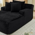thumbnail image 4 of Yoneston Oversized Chair Chaise Lounge Indoor Cloud Floor Sofa Bed Comfy Upholstered Deep Seat Sleeper Reading Chair Couch with Cushions for Living Room, Bedroom, No Assembly, Black, 4 of 6