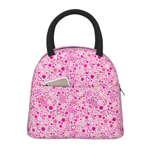 Lukts Sac à Lunch Portable Sensibilisation au Cancer du Sein, Sac à Lunch Pique-Nique - Imperméable, Isolant Thermique et Froid, Adapté pour l'École, le Travail