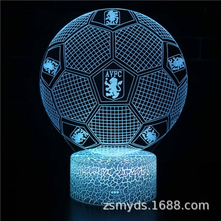 

Kids Night Lights 3D Football Birthday Christmas Valentine s Day Gifts for Sports Fans Boys Girls white base: touch + timing（MY-405）