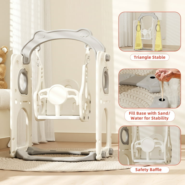 XJD 11 in 1 Toddler Slide and Swing Set, Kids Slide for Toddlers