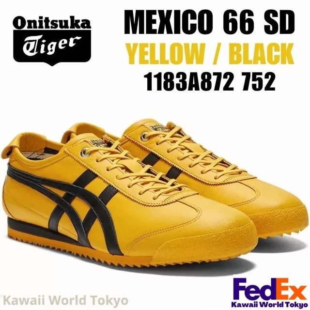 Onitsuka Tiger MEXICO 66 SD YELLOW / BLACK 1183A872 752 UNISEX NEW JPN fast F/S
