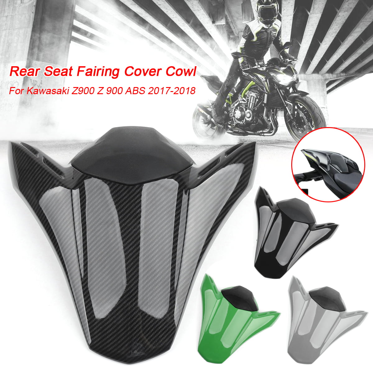 Areyourshop ABS Rear Seat Fairing Cover Cowl Fits for Z900 Z ABS 2017-2020 Black 