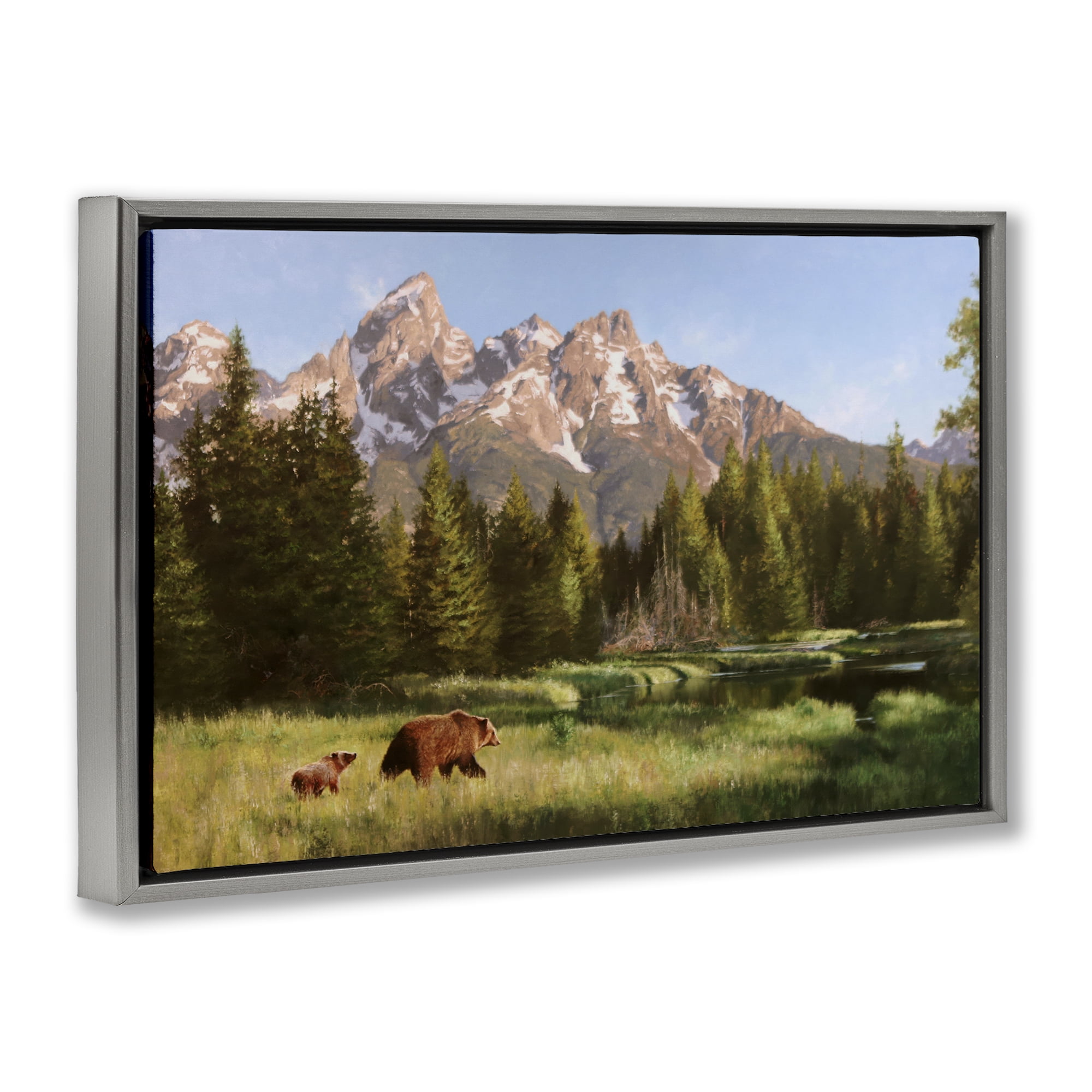 Stupell Industries Taking The Scenic Route Landscape & Nature Painting Gray Floater Framed Canvas Art Print Wall Art, 31 x 21