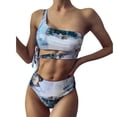 thumbnail image 1 of Traje de baño tipo bikini HUOGUO Tie-dye con estampado dividido para mujer, 1 of 3