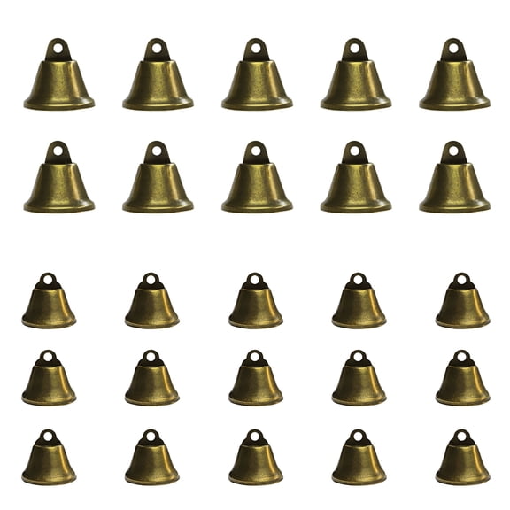 BESTSKY Set of 24 Antique Brass Mini Bells for Crafts,Home Decor,and Holiday Decorations Vintage Style Jingle Bells