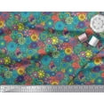 thumbnail image 3 of Soimoi Poly Georgette Fabric Colorful Flowers Clip Art Fabric Prints by Yard 42 Inch Wide, 3 of 3