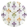 thumbnail image 5 of Mardi-gras Flower Patterns Round Wall Clock Silent Analog Battery Operated Black Pointer Home Decor 9.84" Diameter, 5 of 11
