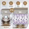 thumbnail image 5 of Purple Flowers Window Privacy Film, Butterfly Spring Floral Watercolor Farmhouse Static Cling UV Sun Blocking Heat Control Window Tint Day and Night, Non-Adhesive One Way Privacy Cover 17.7''x39.3'', 5 of 7