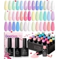 thumbnail image 1 of Set de esmaltes de uñas en gel Beetles, 20 colores, con purpurina pastel primaveral, 1 of 8