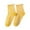 Yellow, variant on Womens Ankle Socks Ladies Ruffled Frilled Striped Color Blocked Cotton Knit Casual Round Crew Socks