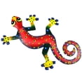 thumbnail image 1 of Eight Inch Red Confetti Metal Gecko Caribbean Craft, 1 of 1