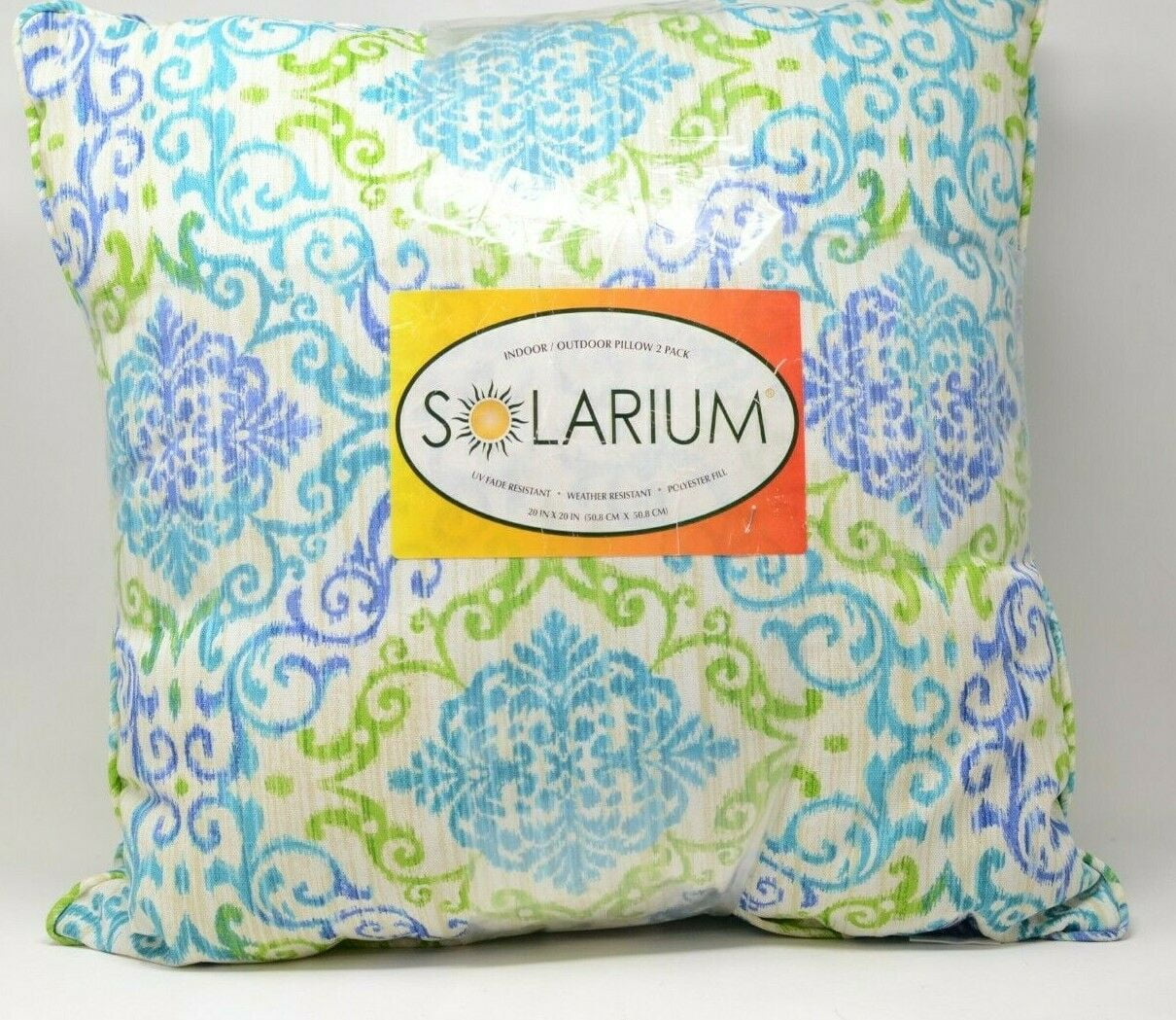 Solarium Indoor/Outdoor 20" x 20" Pillow 2 Pack Lavette Lagoon