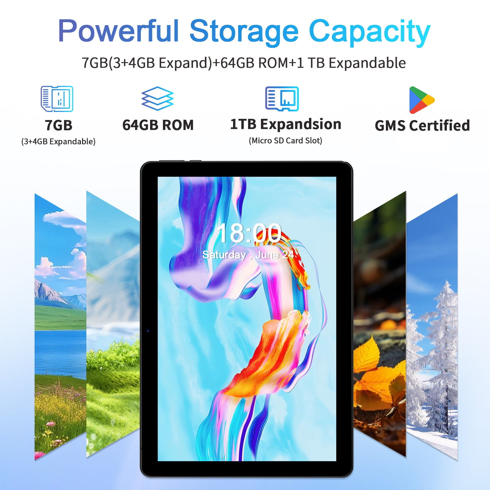 10.1-Inch Android 13 Tablet Set with 7GB+64GB, 1TB Expandable, IPS HD Display, WiFi 6, Bluetooth 5.2, Dual Camera, 6000mAh Battery – Includes Wireless Keyboard, Mouse & Screen Pen