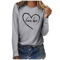 thumbnail image 1 of DPTALR T-shirt Imprimé Ample pour Femmes Manches Longues Blouse Col Rond Hauts Décontractés, 1 of 3