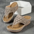 thumbnail image 5 of Modisza Orthopedic Sandals for Women 2026 Summer Arch Support Platform Wedge Flip Flops Wide Width Beach Slide Shoes Grey 9.5, 5 of 7