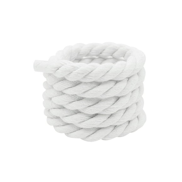 INSPIRE CHIC Chunky Rope Laces Round Hand-woven Shoe Laces Solid Color Shoelaces for Sneakers 1 Pair 90cm/35.43" White