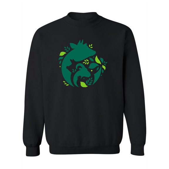 Green Silhouettes, Animals Sweatshirt Women -Image by Shutterstock, Female Medium