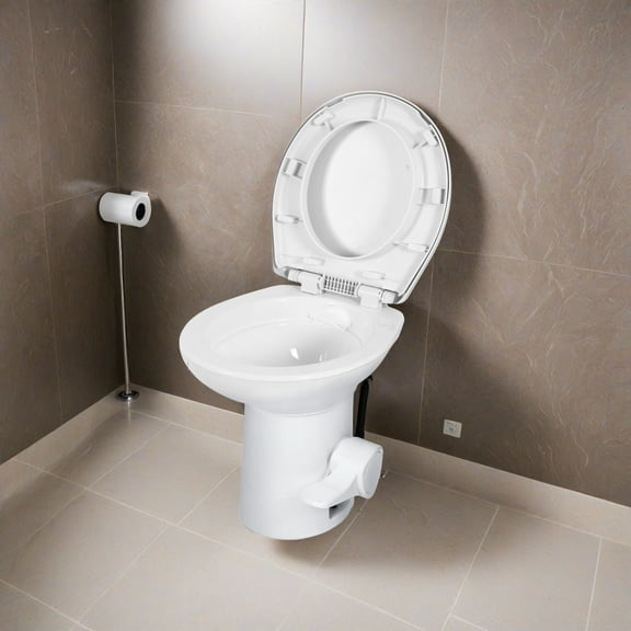 DWVO Portable RV Toilet Gravity Pedal Flush for Indoor Outdoor, White