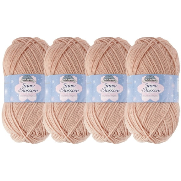 JubileeYarn Snow Blossom Yarn - DK Superwash Wool - Salmon - 4 Skeins