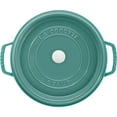 thumbnail image 5 of Staub Cast Iron 7-qt Round Cocotte - Turquoise, 5 of 7