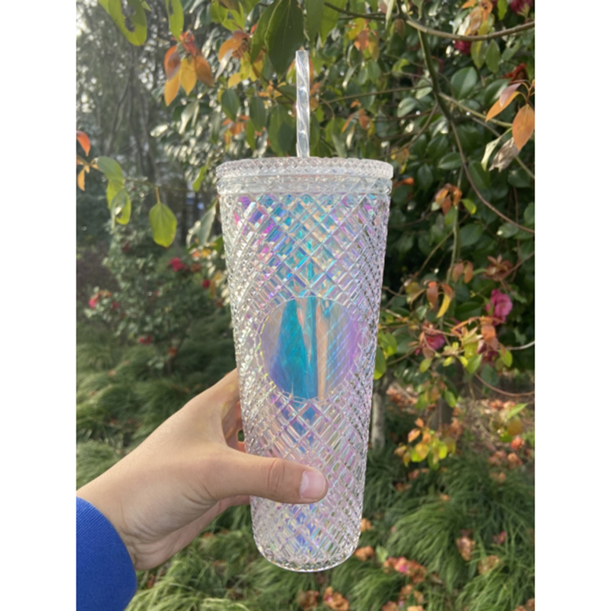 ZUARFY 550ml Creative Rainbow Plastic Water Bottle Double Layer Shiny  Quicksand Sequins Kawaii Drinking Cup with Straw Lid Coffee Juice Tumblers  Mug Drinkware 