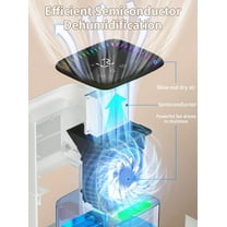 Dehumidifier, 60 OZ Water Tank, Dehumidifiers for Home, 500 sq. ft. Dehumidifier for Basement Bathroom Bedroom with Auto Shut Off, 7 Colors LED Light, Quiet Dehumidifiers with Sleep Mode