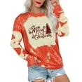 thumbnail image 2 of Hauts à Manches Longues pour Femmes Mode Décontractée Hauts à Manches Longues Imprimé de Noël avec Nœud Col Rond Couverture Chandail Chandails en Molleton Manches Longues pour l'Été, 2 of 8