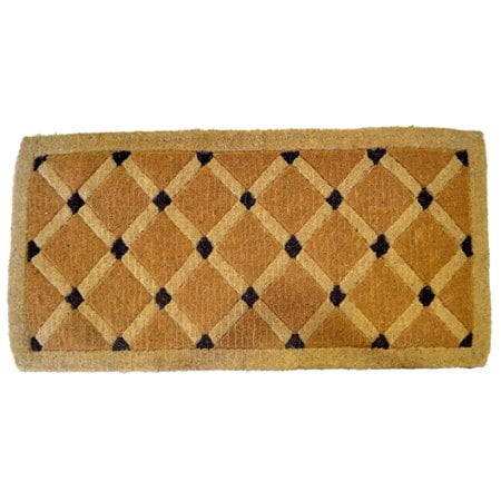 Imports Decor Coir Cross Board Colored Door Mat with Multicolor Finish 689TCMC