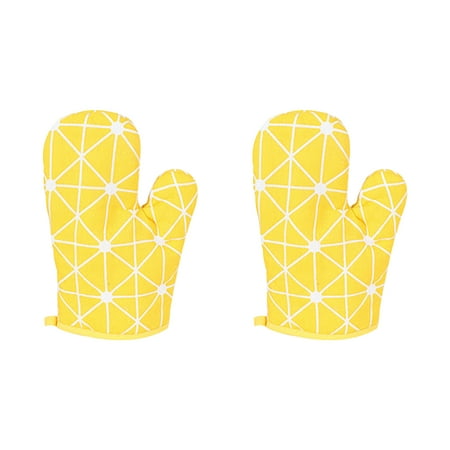 

Reduced！Amusingtao 2pcs Easy Clean Frying Oven Mitts Heat Resistance Kitchen Gloves Cooking Baking