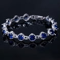 thumbnail image 5 of Multicolored Royal Blue Cubic Zirconia Lady Sqaure Tennis Link Chain Bracelets, 5 of 9