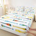 thumbnail image 3 of Manfei Colorful Paddle Full Size Sheets,Sailboat Ship Bed Sheets,Lake House Sheet Sets For Boys Girls,Breathable Home Decor,4-Piece, 3 of 7