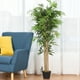 thumbnail image 2 of Costway Ficus falso 120 cm, planta artificial realística y decorativa, planta con maceta de cemento para interior y exterior para casa oficina sala de espera, 2 of 4