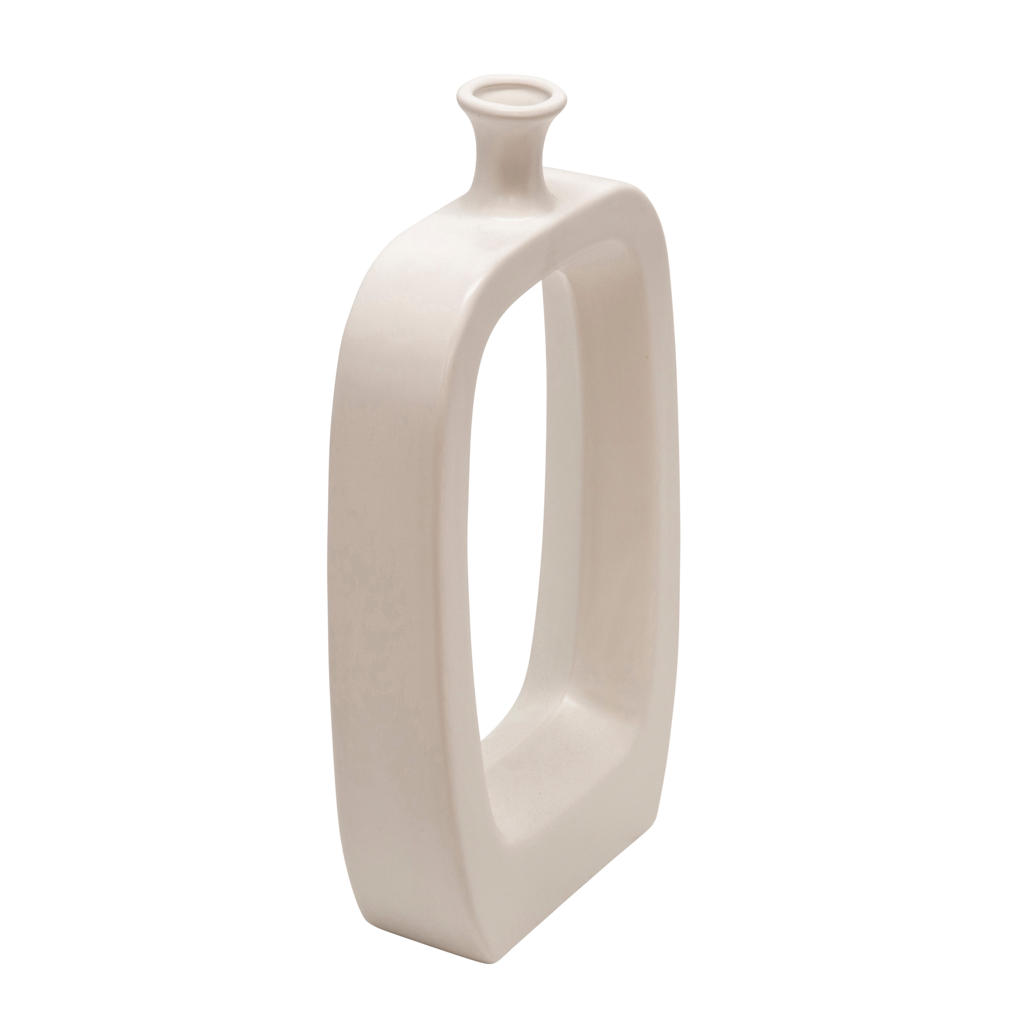 Elegant Matte White Ceramic 18" Bouquet Table Vase