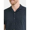 thumbnail image 4 of Fly By Night Men’s and Big Men’s Embroidered Cotton Eyelet Button Up Shirt with Short Sleeves, Sizes S-3XL, 4 of 5