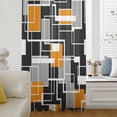 thumbnail image 5 of Burnt Orange Black Geometric Sheer Curtains 63 Inches Long, Modern Color Block Abstract Light Filering Curtains, Breathable Simi Curtain Privacy Drapes for Living Room Bedroom Window Treatment, 5 of 9