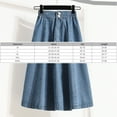 thumbnail image 3 of Women's Loose Mid-Length Denim Skirt - High Waist A-Line Casual Skirt with Stretch Fabric for Daily Errands, Shopping, and Urban Street Style,Light Blue M, 3 of 5