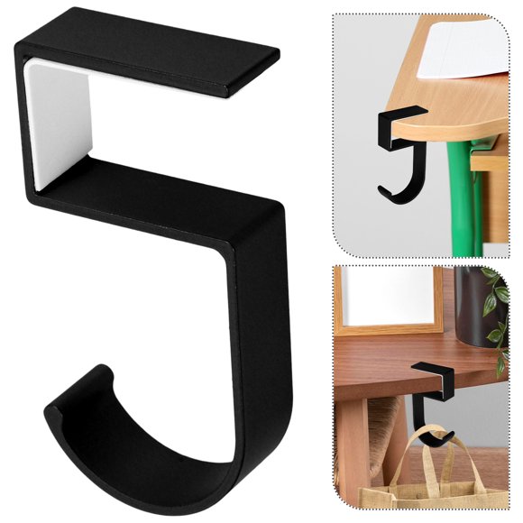 Greenadscape Gancho Ajustable Para Bolso Con Clip De Aluminio Resistente Y Negro